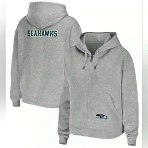 Seattle Seahawks WEAR by Erin Andrews Women's Tea Full-Zip Hoodie Heather Gray